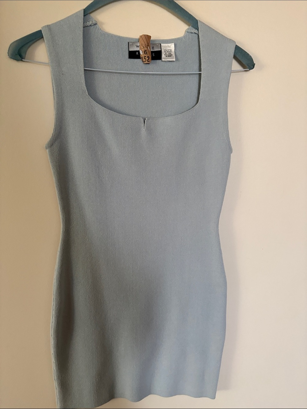 Worthington Light Blue Square Neck Mini Dress